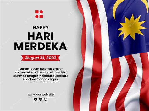 Premium PSD | Malaysia independence day celebration with flag background