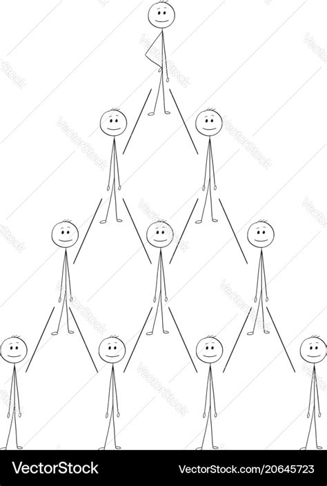 Cartoon of business organization team hierarchy Vector Image