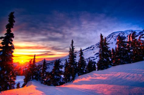 Winter Sunset Desktop Wallpapers - Top Free Winter Sunset Desktop ...