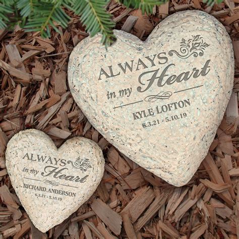 Engraved Heart Memorial Garden Stone | GiftsForYouNow