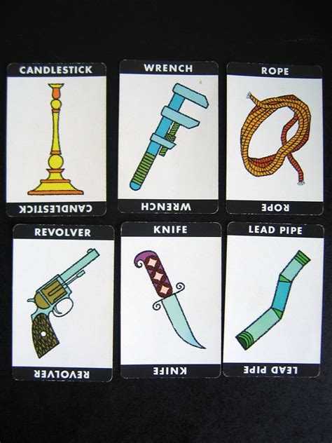 Vintage Clue Game Cards | the weapons! | Little Edith Bee | Flickr