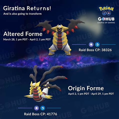 Giratina Returns! Origin and Altered formes are coming to raids ...