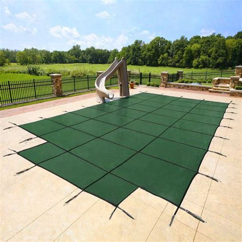 15 Year Inground Safety Mesh Pool Covers with Center End Steps