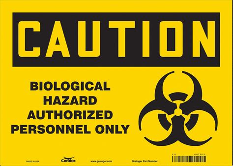 CONDOR Biohazard Sign, Sign Format Traditional OSHA, Biological Hazard ...