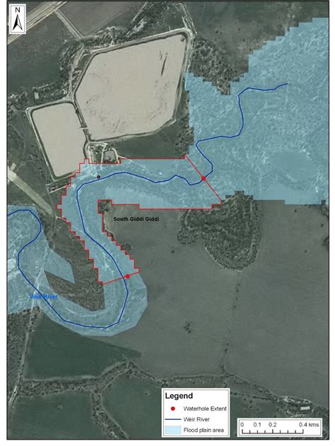 7: Maps indicating the adjacent floodplain area for each of the five ...