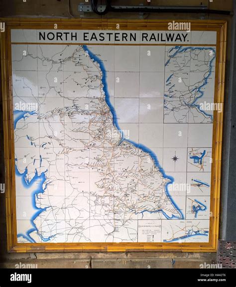 North Eastern Railway Tile Map at Scarborough Station Stock Photo ...