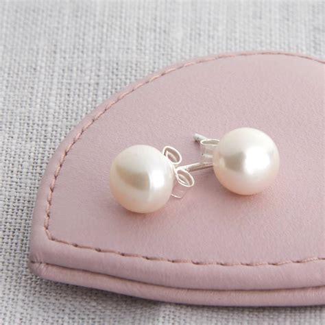 cultured pearl and sterling silver stud earrings by hurleyburley ...