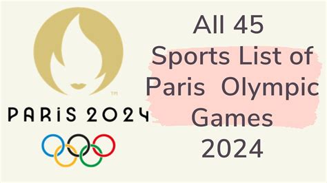 All 45 Sports List of Paris Olympic Games 2024 | Paris, France 2024 ...