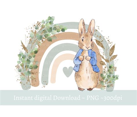 Neutral Peter Rabbit Rainbow PNG Peter Rabbit Clipart New - Etsy UK ...