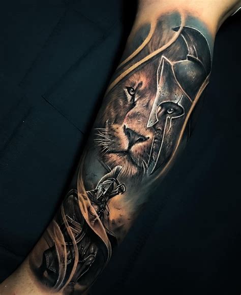 Pin by Vanessa on Tattoos | Warrior tattoo sleeve, Lion tattoo sleeves ...