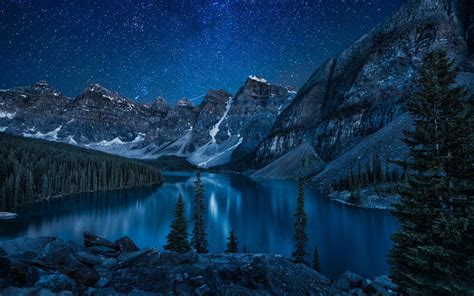 🔥 Download Night Mountain Wallpaper Widescreen At Landscape Monodomo by ...