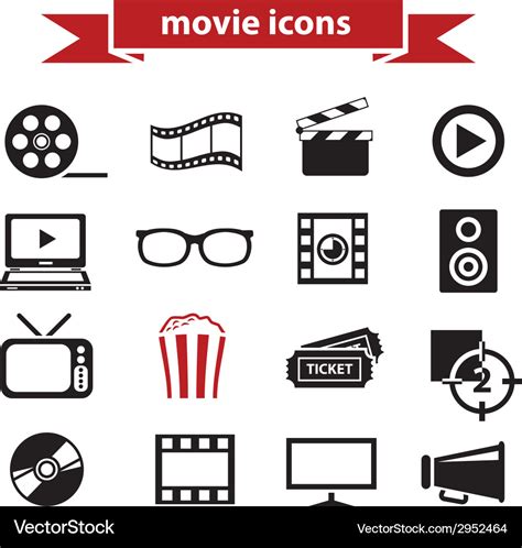 Movie icons Royalty Free Vector Image - VectorStock