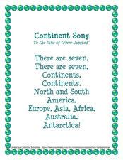 Continent Song Lesson Plan for Kindergarten - 2nd Grade | Lesson Planet