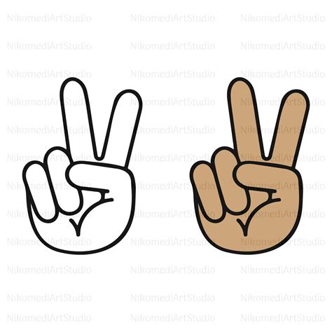 Hand Peace Sign SVG Cut File for Cricut Silhouette Line - Etsy Canada