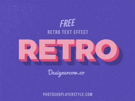 Free 3D Retro Text Effect (PSD)