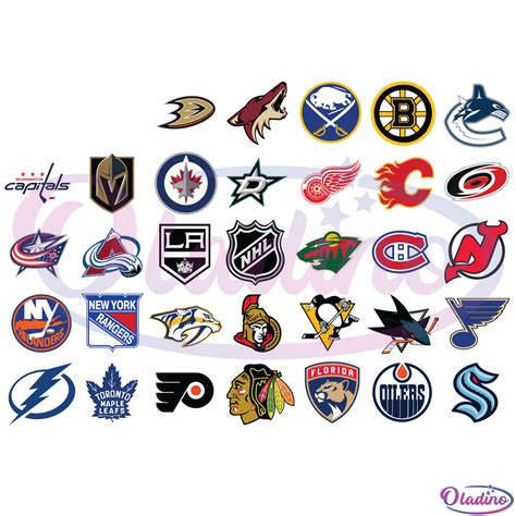 NHL 32 Teams Logo Bundle SVG Digital File, Hockey League Logo Svg