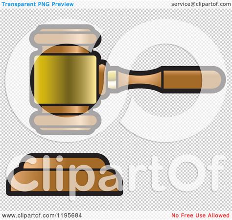 Clipart of a Gold and Wooden Gavel - Royalty Free Vector Illustration ...