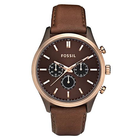 Fossil Mens Chronograph Brown Leather Strap Watch in Brown for Men | Lyst