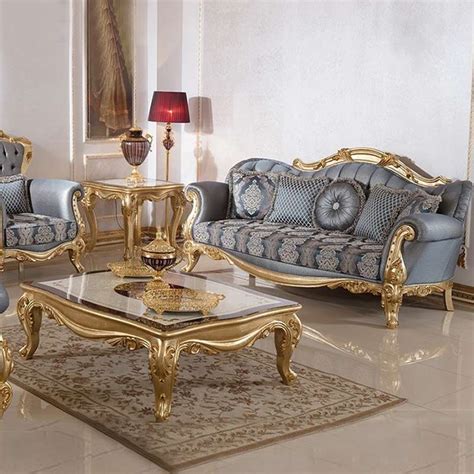 Luxury European style fabric sofa Italian villa living room furniture 13880