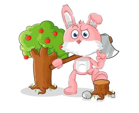 Premium Vector | Pink bunny carpenter illustration character vector