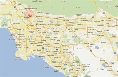 Glendale, California Map