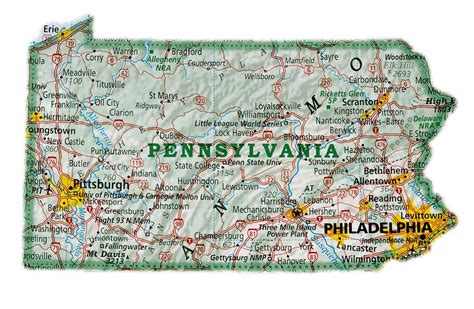 Pennsylvania State Map With Cities | Us World Maps