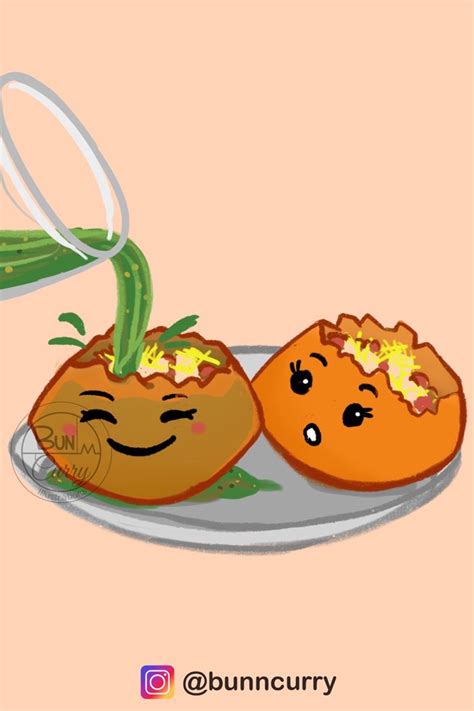 Cute Pani Puri illustration in 2024 | Panipuri, Food illustration art ...