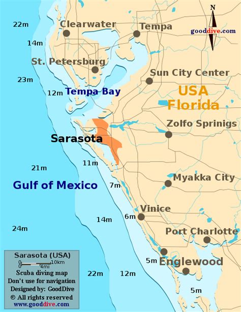 Sarasota Map - TravelsFinders.Com