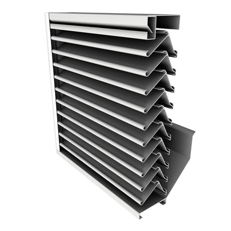 RSE5 - 5" Deep, 39° Blade Extruded Rain Storm Louver - Connols-Air Pte Ltd