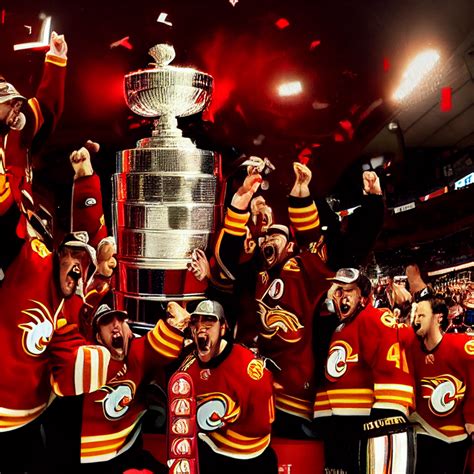 Wang an image of the Calgary Flames winning the Stanley Cup aft ...