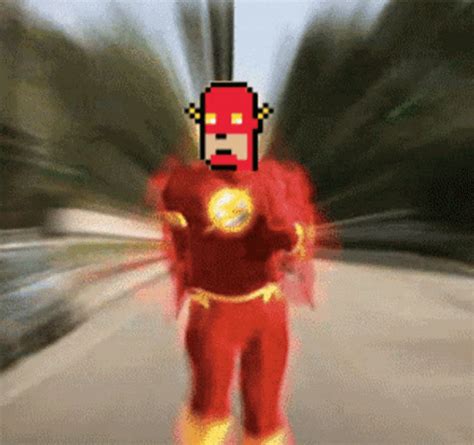 Pixel Superhero Flash Running GIF | GIFDB.com