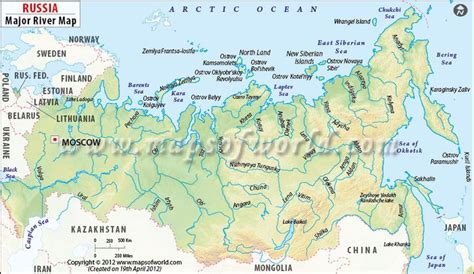 Russian River Map | Major Rivers in Russia | Physical map, Map, Russia