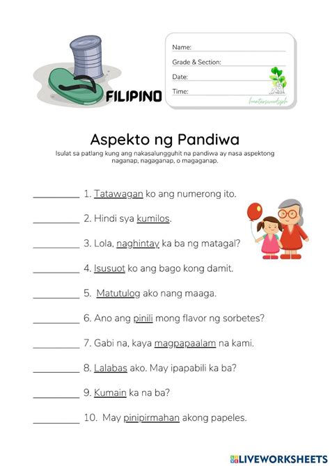 Pang Abay Worksheet For Grade 4 - pang atay