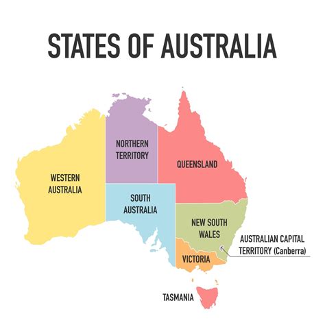 Map of Australia and Flag | Australia Cities, States and Outline Map ...