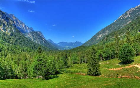 HD wallpaper: Germany, Bavaria, nature landscape, mountains, forest ...