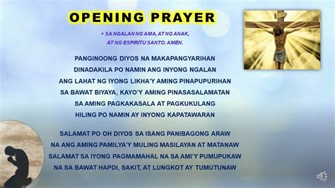 OPENING PRAYER (Tagalog) | Meetings, Seminars, Conferences, Programs ...