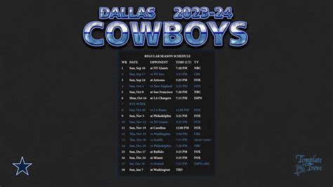 Dallas Cowboys 2024 Schedule Print Calendar - Gnni Lenore