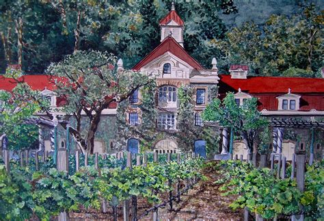 Inglenook Winery Napa Valley Painting by Gail Chandler