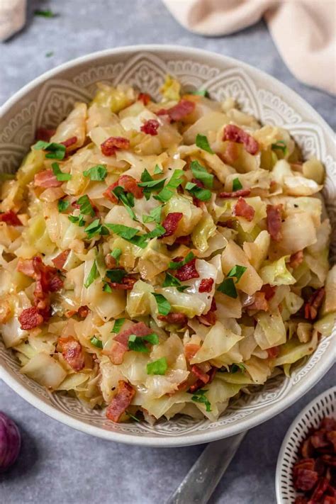 Fried Cabbage With Bacon - The Yummy Bowl