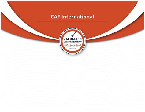 CAF International Validated Organization • Juntos, Una Experiencia ...