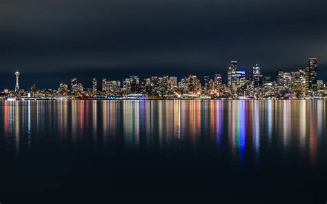 Downtown Seattle Skyline at Night Seattle Washington Photo - Etsy