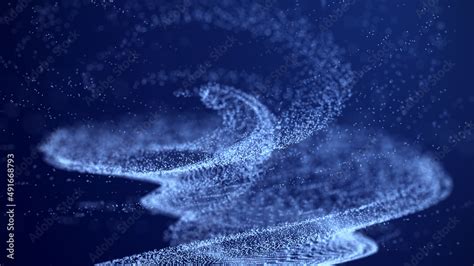 Water circulation. Whirlwind of dust particles. Digital background. Big ...