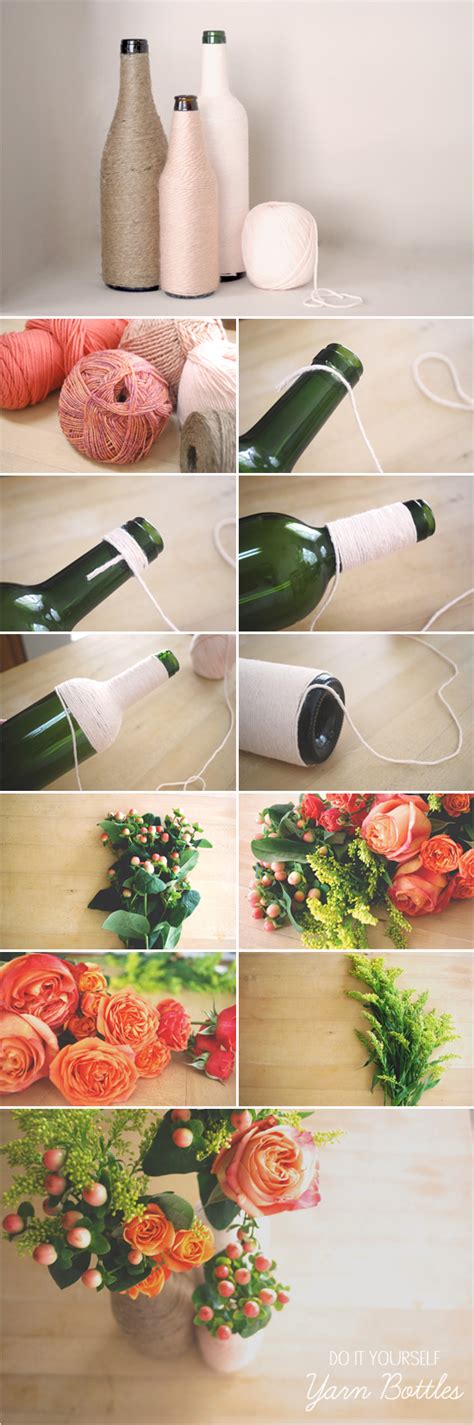 DIY Yarn Wrapped Bottles