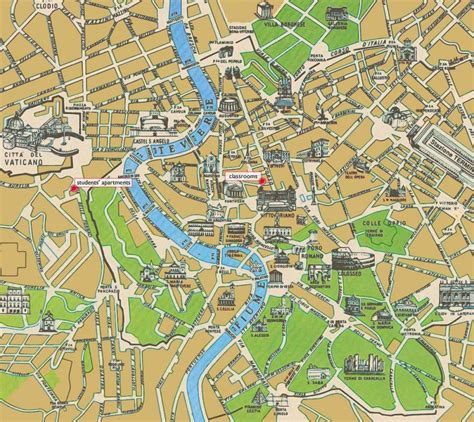 Rome historic centre map - Map of Rome historic centre (Lazio - Italy)