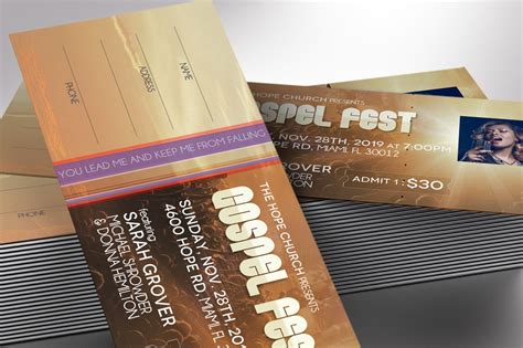 Gospel Concert Ticket Template for Word and Publisher - Etsy