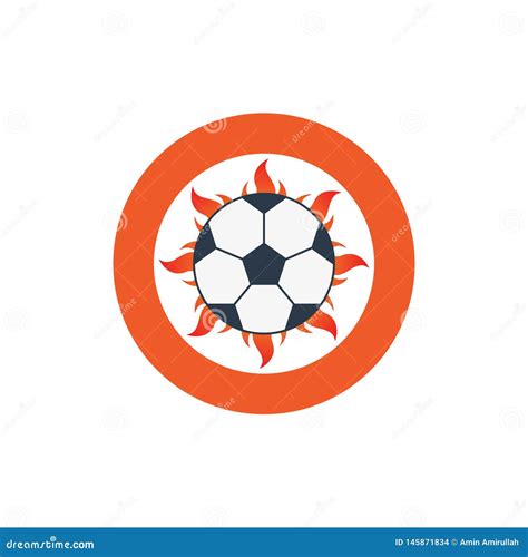 Vector Illustration Soccer Logo Icon with Fire and Ball Stock Vector ...