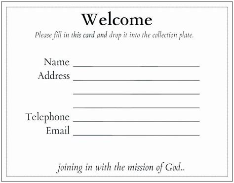 Church Visitor Card Template Word Awesome Apartment Guest Card ...