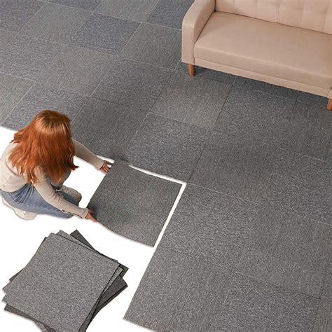 Buy Nisorpa Heavy Duty Carpet Squares with Tapes 20x20 inch Light Grey ...