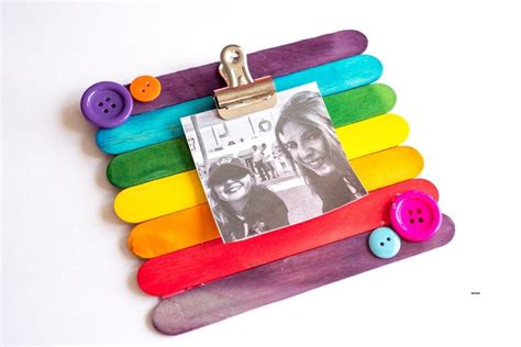 DIY Popsicle Stick Picture Frame - Kids Craft - A Few Shortcuts