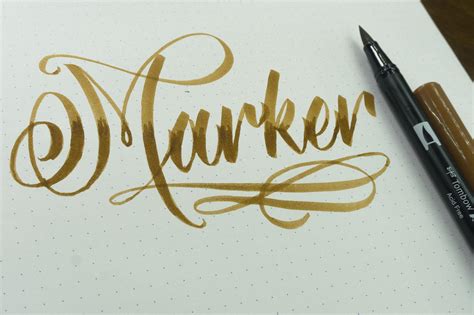 'marker' brush script calligraphy using brush pen : r/Calligraphy